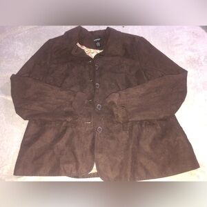 Dark Brown Suede Blazer Jacket